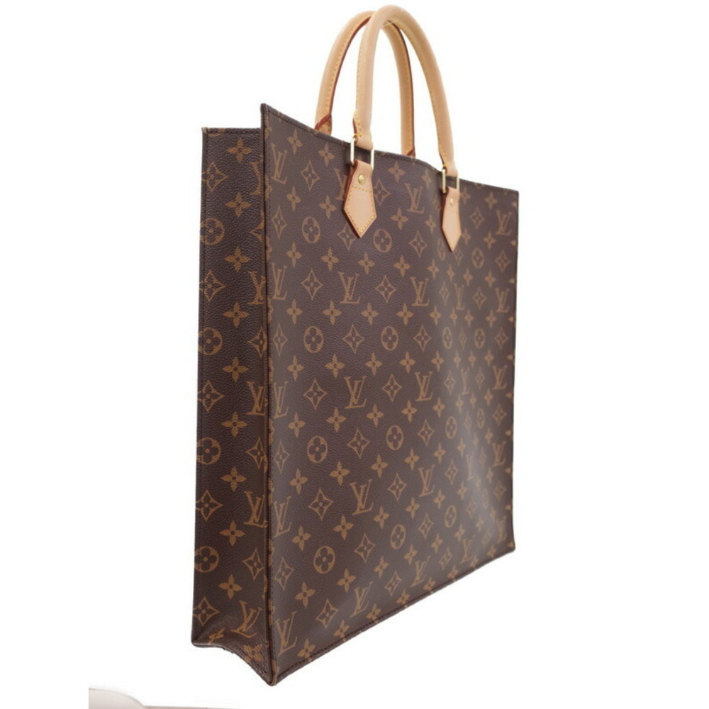 Louis Vuitton Sac Plat Monogram Tote Brown Bag Leather